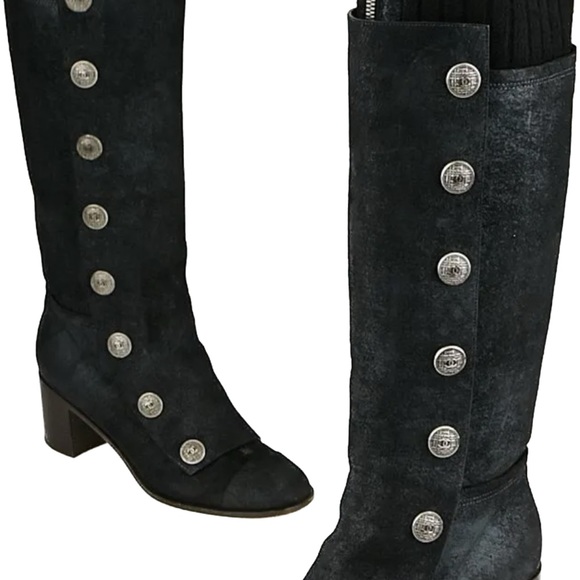 Chanel Leather Knee High Boots - Picture 2 of 11